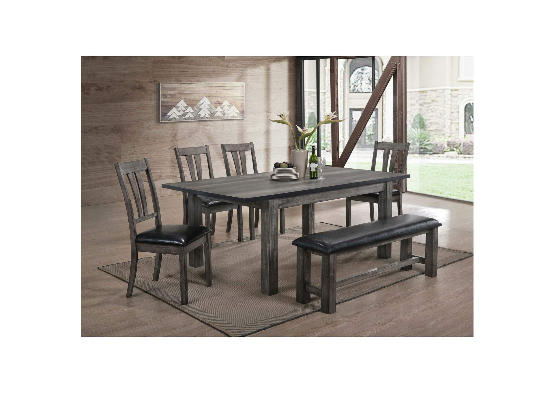 Nathan Bench With Pu Padded Seat,Elements